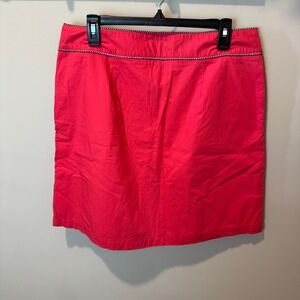 L.L. Bean‎ Women's Coral Pink Cotton A-Line Skirt Size 12 Petite